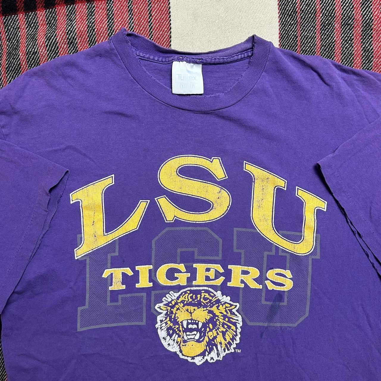 Vintage LSU TIGERS all over print tee shirt Geaux - Depop