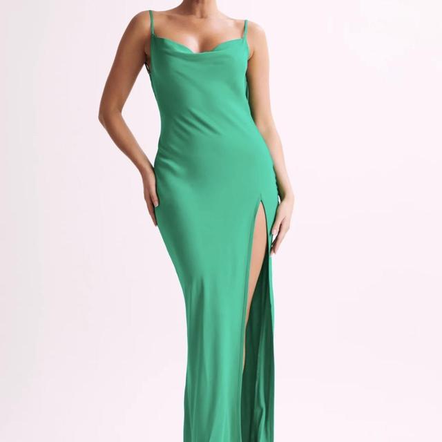 Jade Cowl Neck Backless Maxi Dress - Green - MESHKI U.S