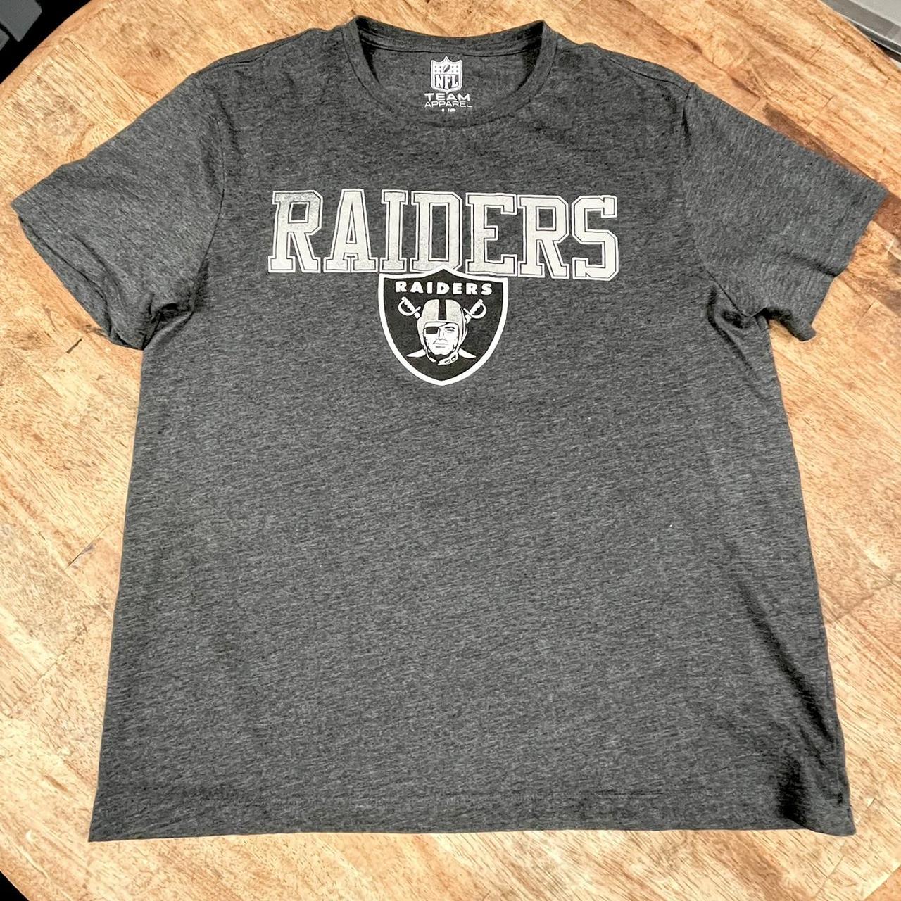 NFL Team Apparel Raiders tshirt, charcoal grey, - Depop