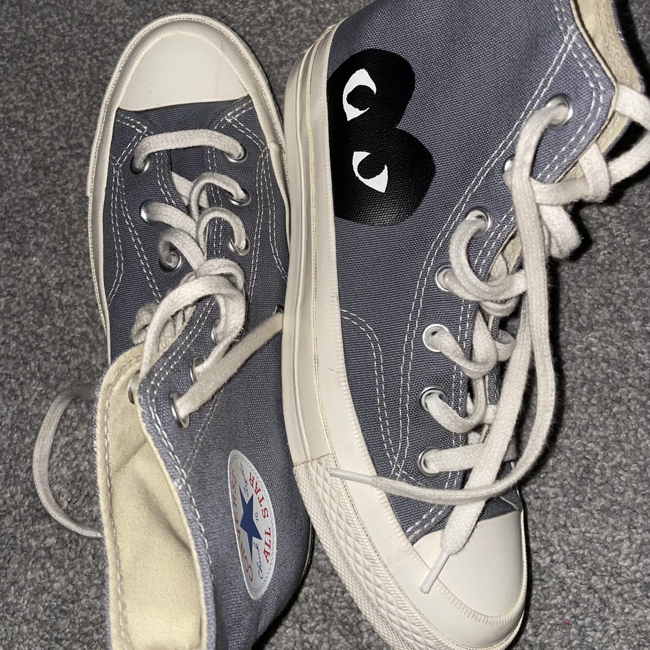 Grey cdg converse, worn twice basically new - Depop