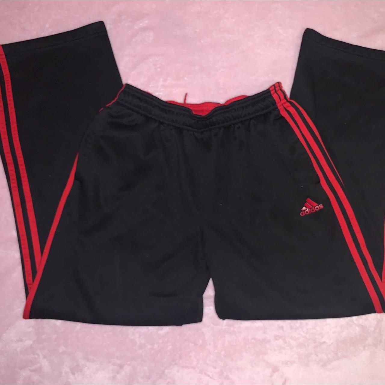 Adidas Women's Red and Black Joggerstracksuits Depop