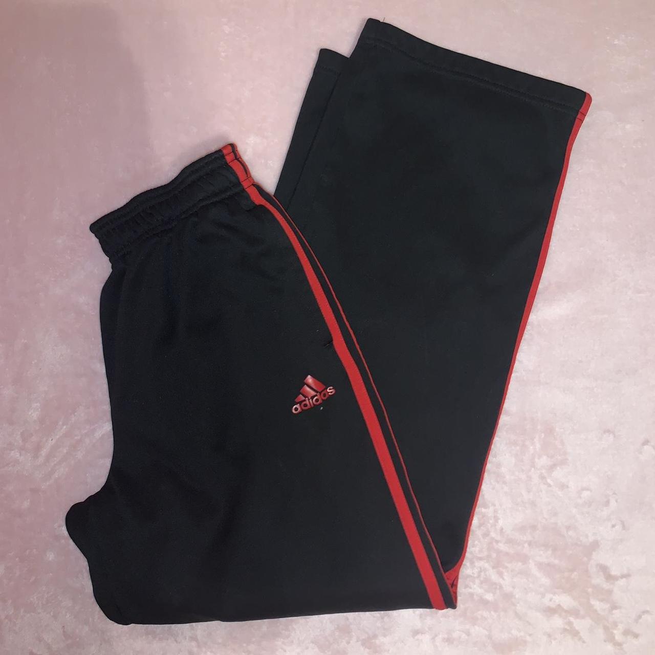 Adidas Women's Red and Black Joggerstracksuits Depop