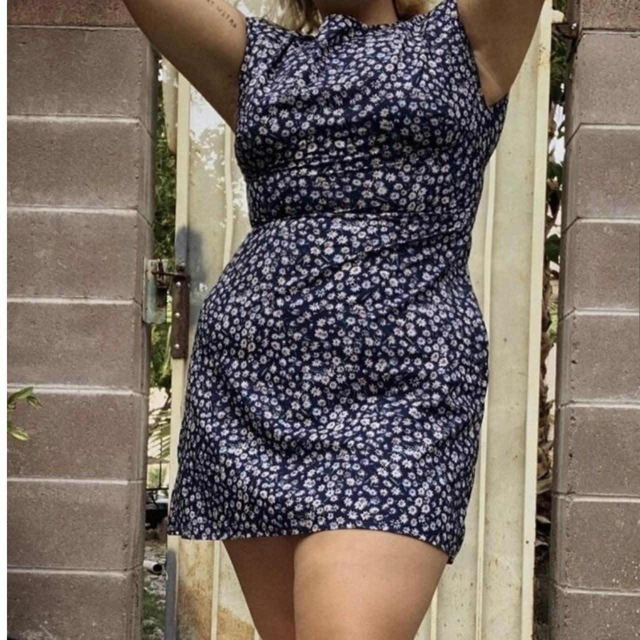 SHEIN Women's Blue and Navy Dress Depop