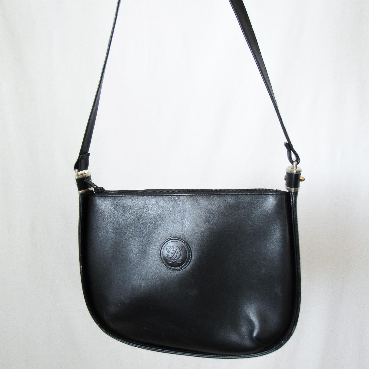 Authentic Vintage Longchamp Black Leather crossbody - Depop