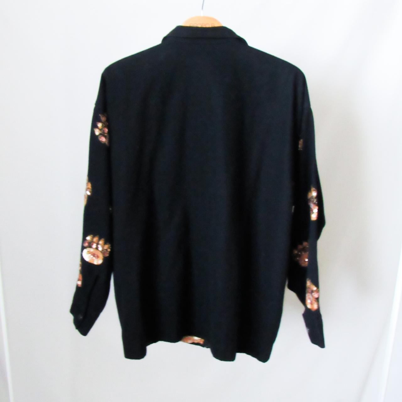 RARE VINTAGE MODI DENIM Black Sequin Jacket Zip... Depop