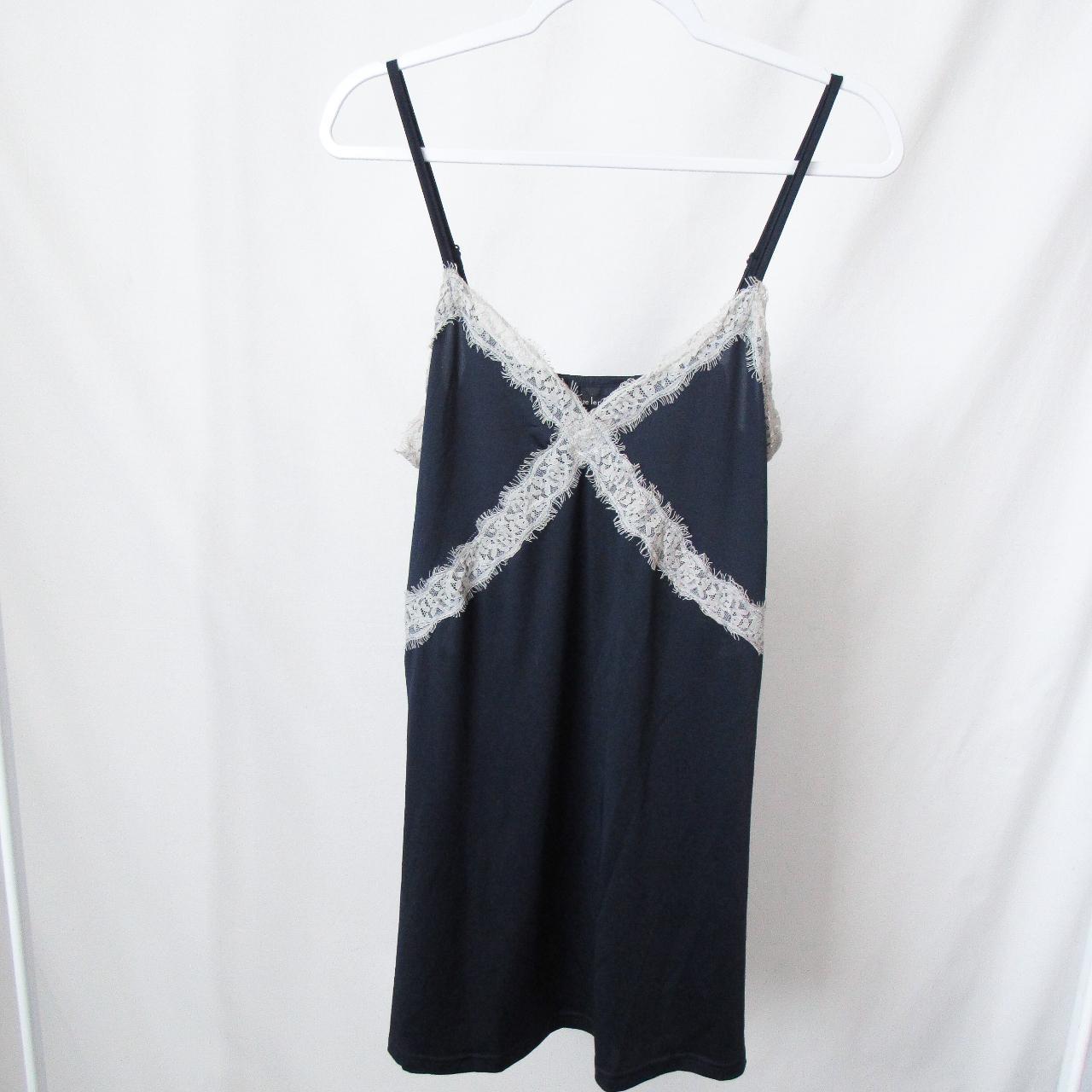 NANETTE LEPORE Slip Dress With Lace in Navy Depop