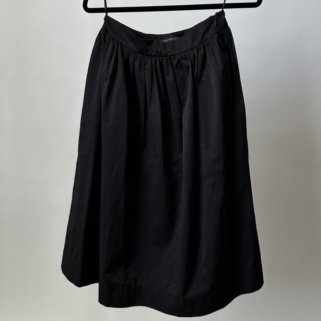 ZARA Classic Black Midi Skirt A Line Skirt Elevated