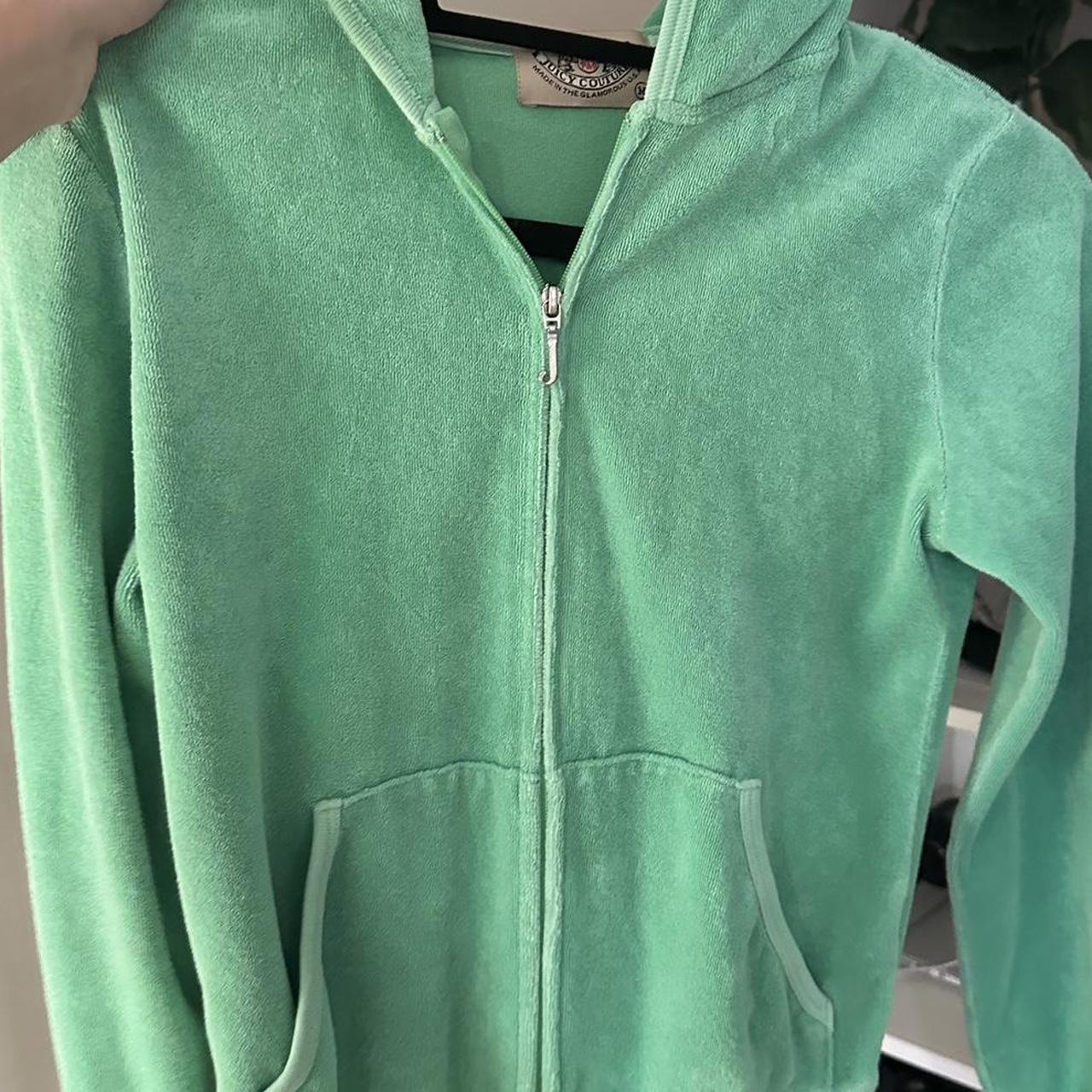 green juicy terry cloth zip up!! such a pretty... Depop