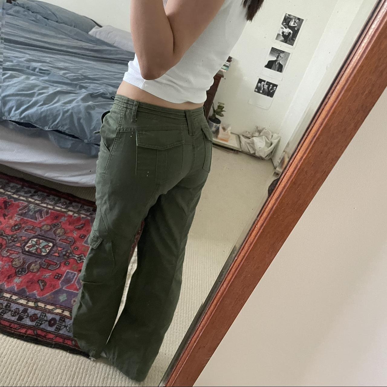 Brandy Melville Kim Green Cargo Pants Low rise... Depop