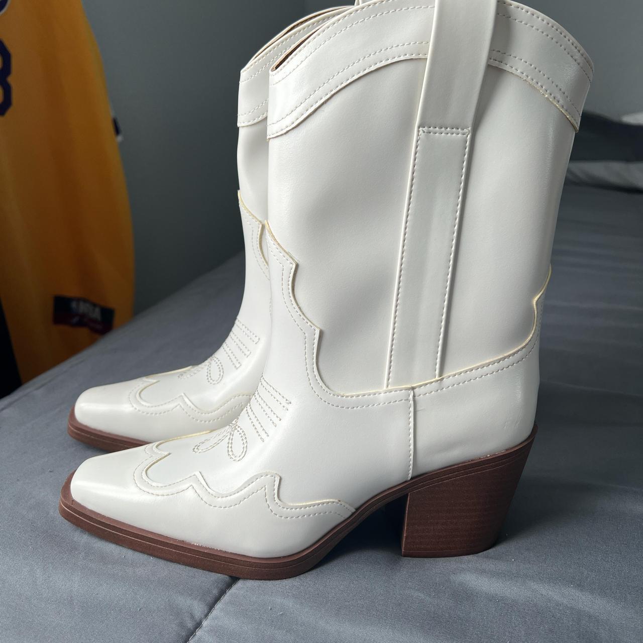 REPOP Brand new white cowgirl boots from Depop