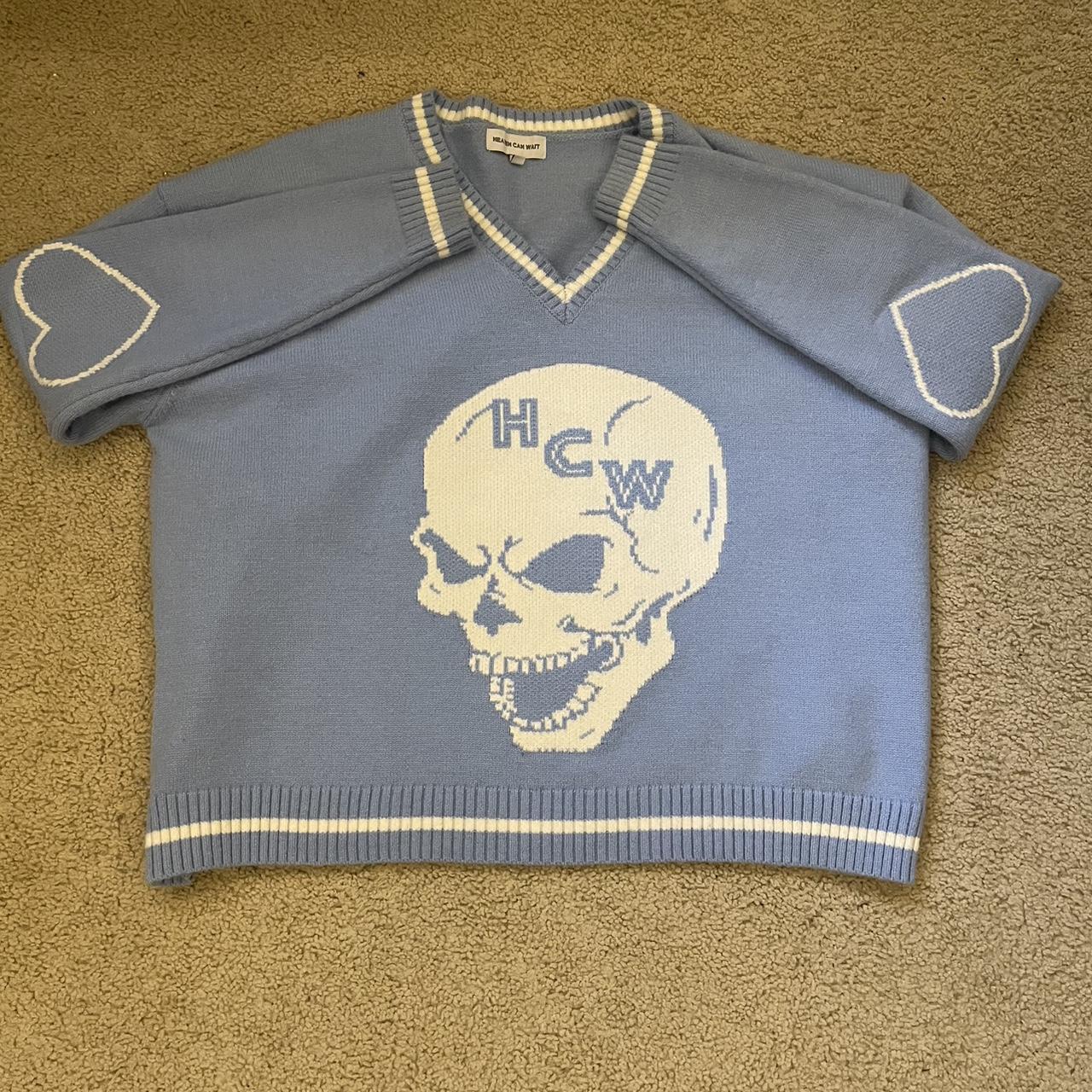 Heaven Can Wait Skull Sweater Worn once Size... - Depop