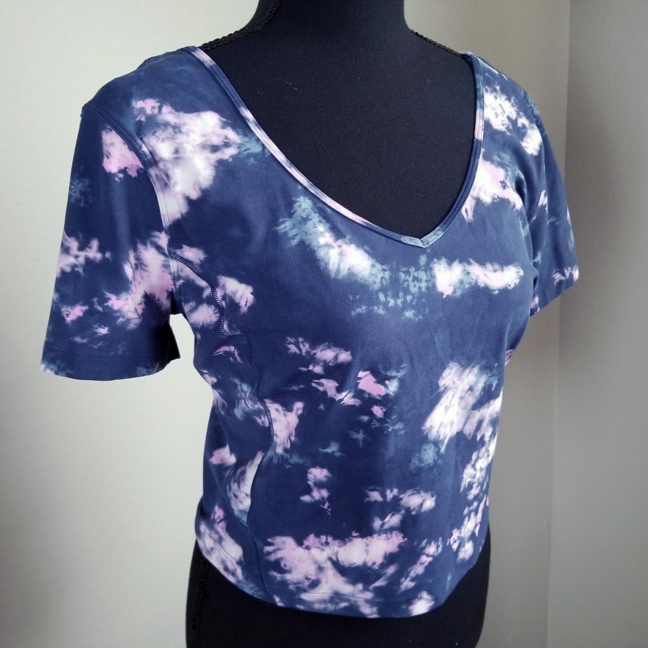 Lululemon Align Circulate Tie Dye Mineral Blue Multi Color Tshirt Size 10