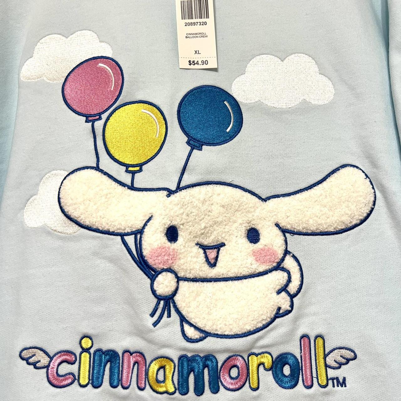 Sanrio Cinnamoroll Embroidered Crew Neck Sweatshirt... - Depop