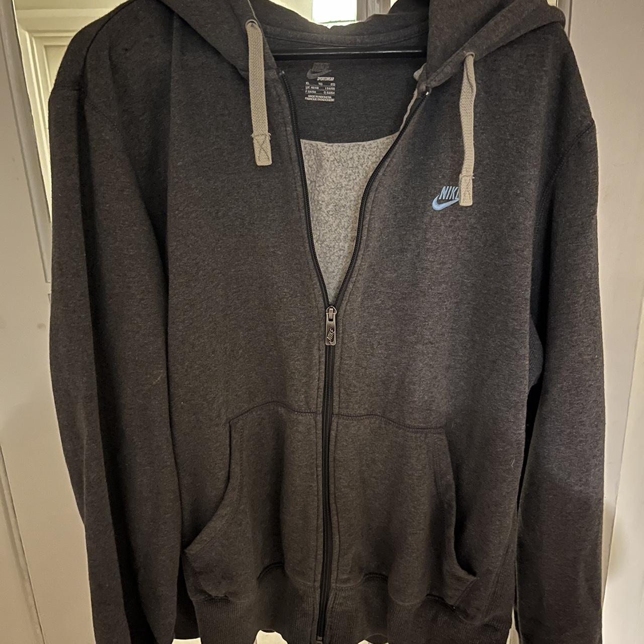 XL grey Nike zip up hoodie #nike #hoodie #relaxed... - Depop