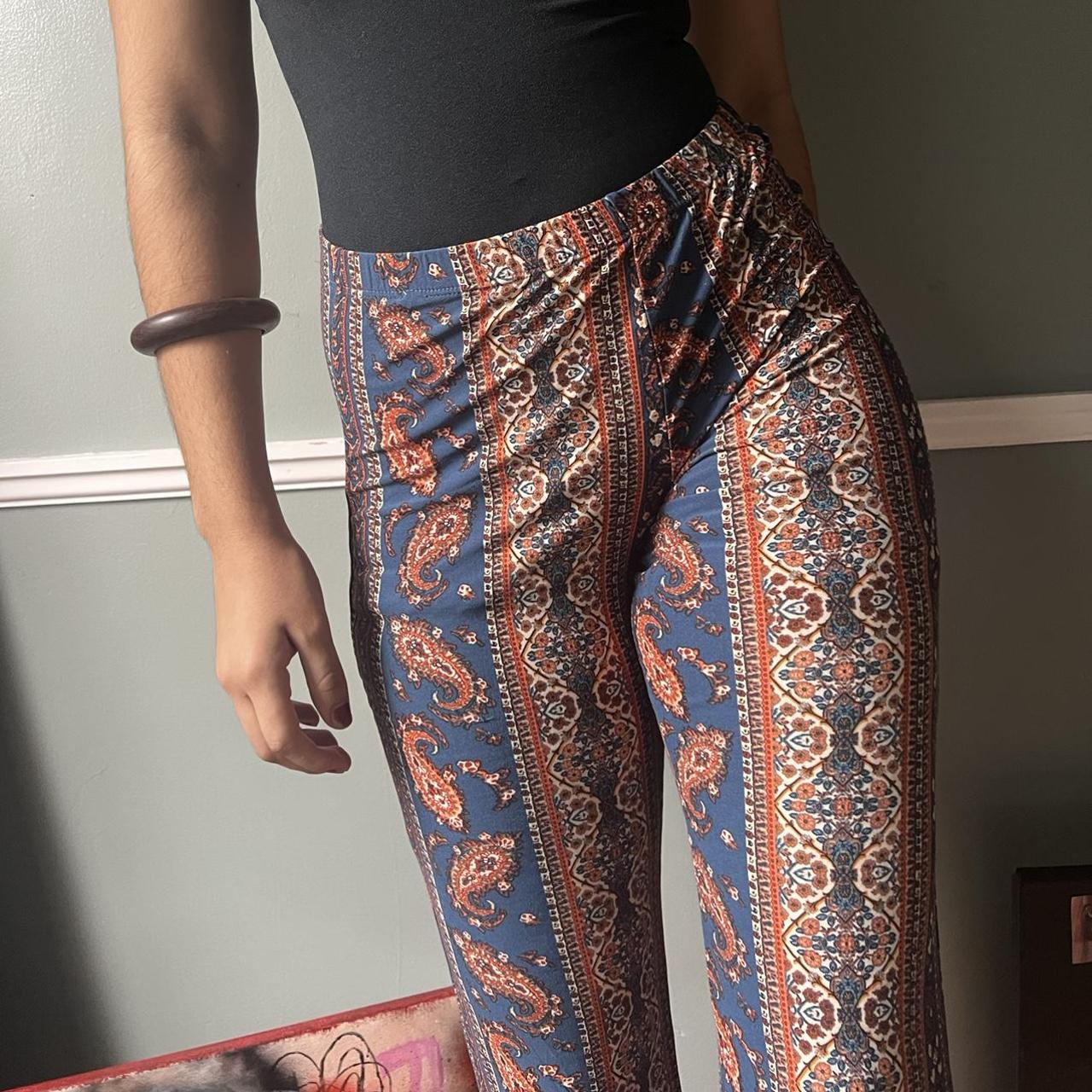 Dreamer print flare pants. Thick Stretchy material