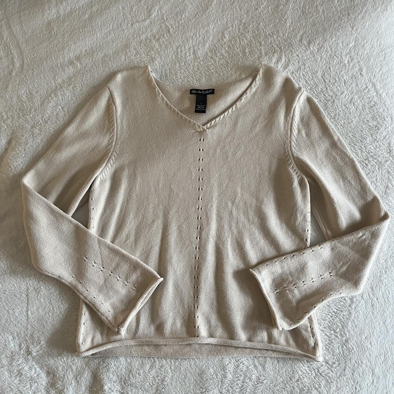Pretty cream colored 100% cotton sweater! Delicate... - Depop