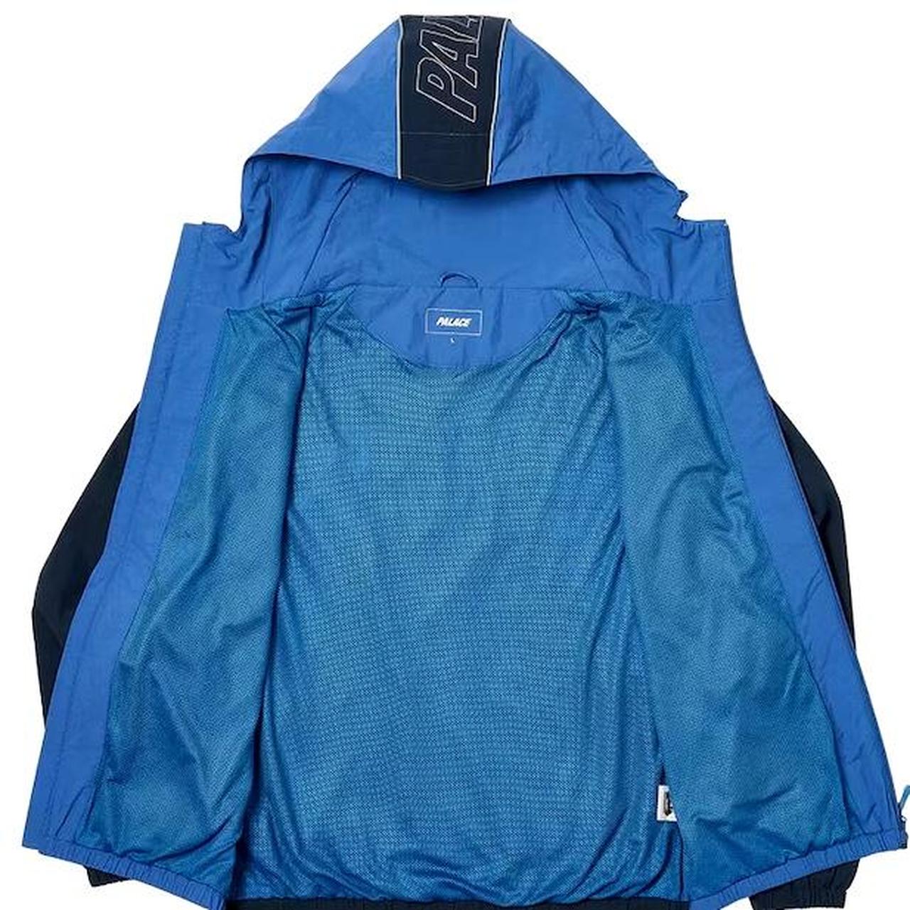 PALACE Font zip shell jacket Blue Size Medium | Depop