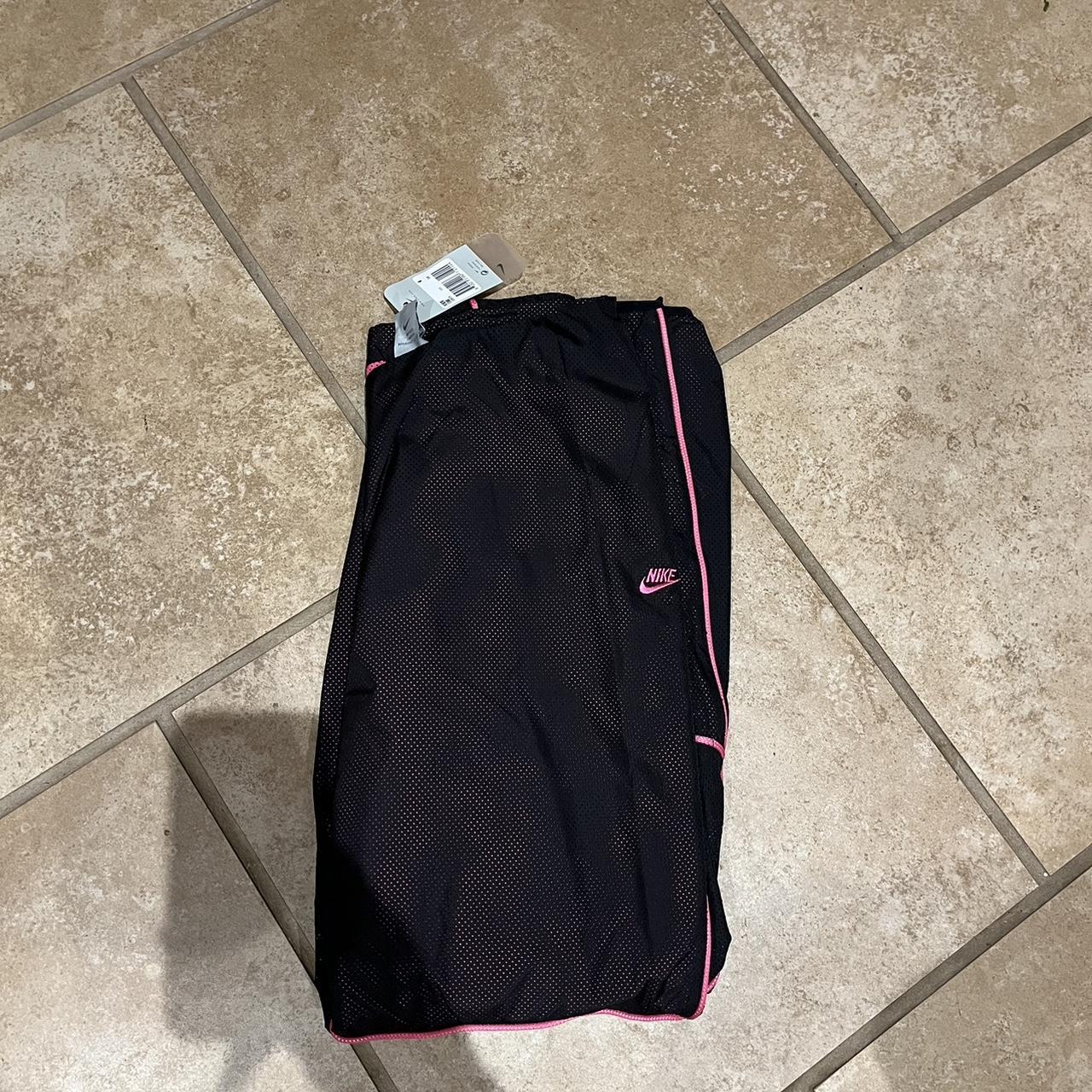 vintage nike track pants with pink stripe bought - Depop