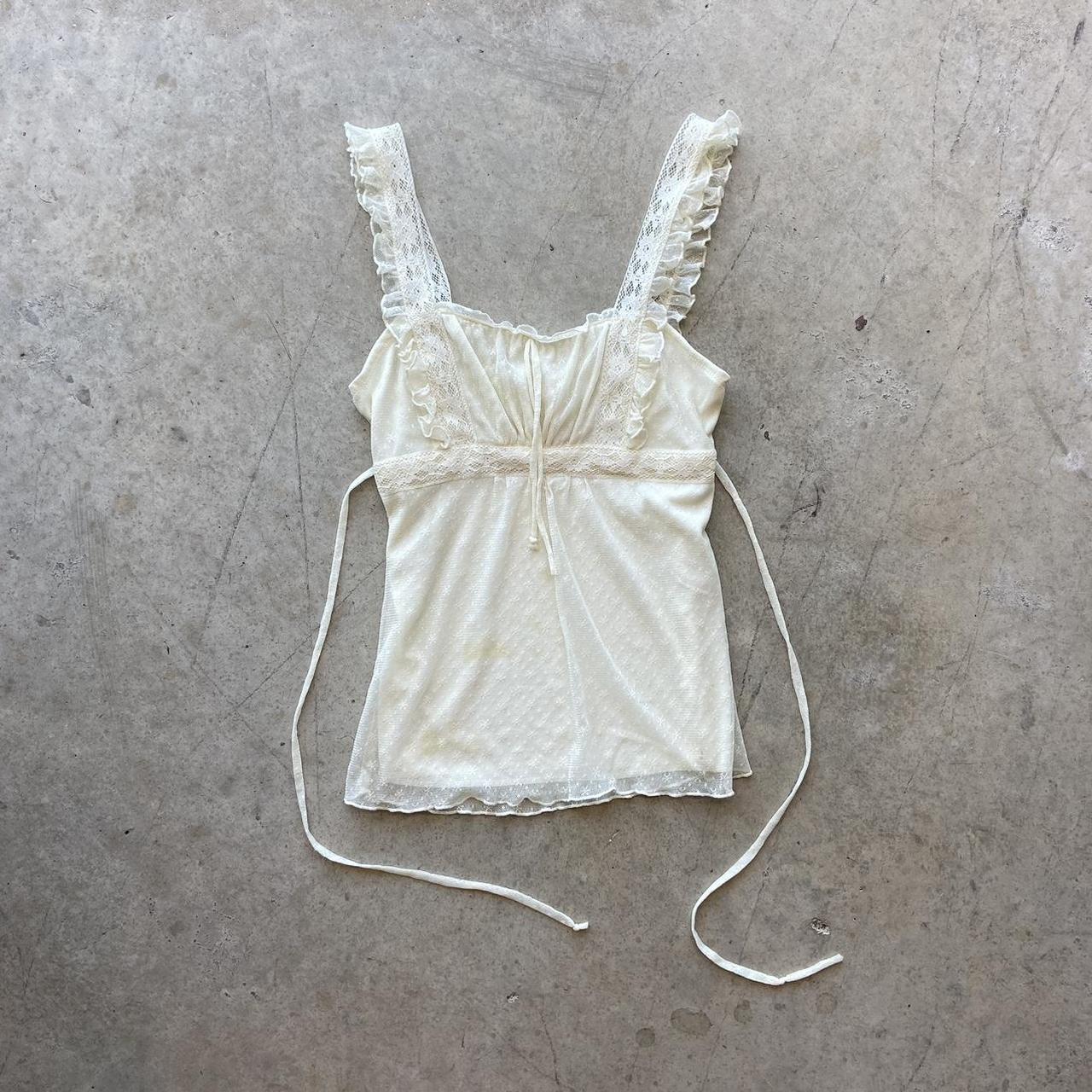 ★ Leey★ VINTAGE SLEEVELESS TOP WHITE P0000EDX Lace is More Sleeveless Top in White - Retro, Indie and