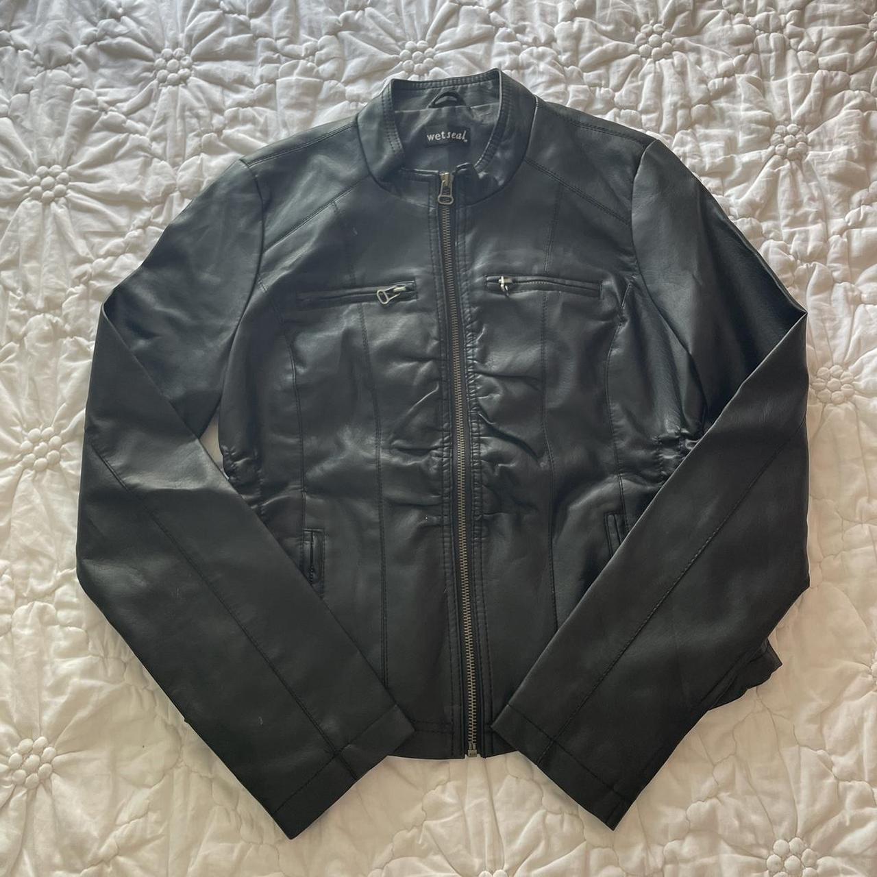 Wet Seal Women's Jacket - Black - S – wet seal leather jacket. size it cut …