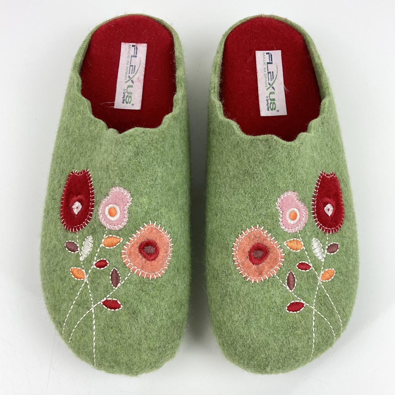 Spring Step Women's Green Slippers | Depop