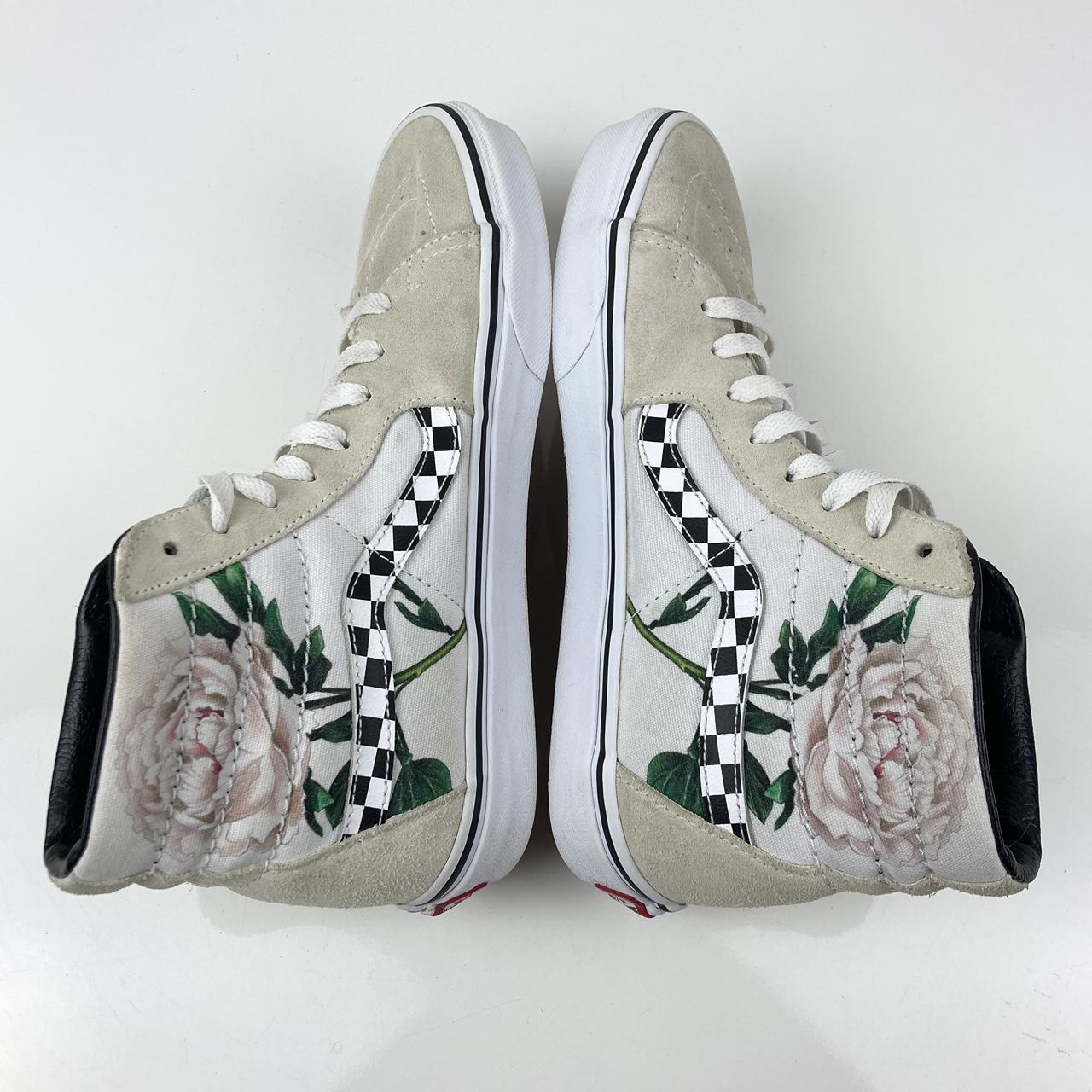 Vans Sk8 Hi Checker Floral Suede Roses Women's shops Size 6.5 Skate Sneakers Shoes