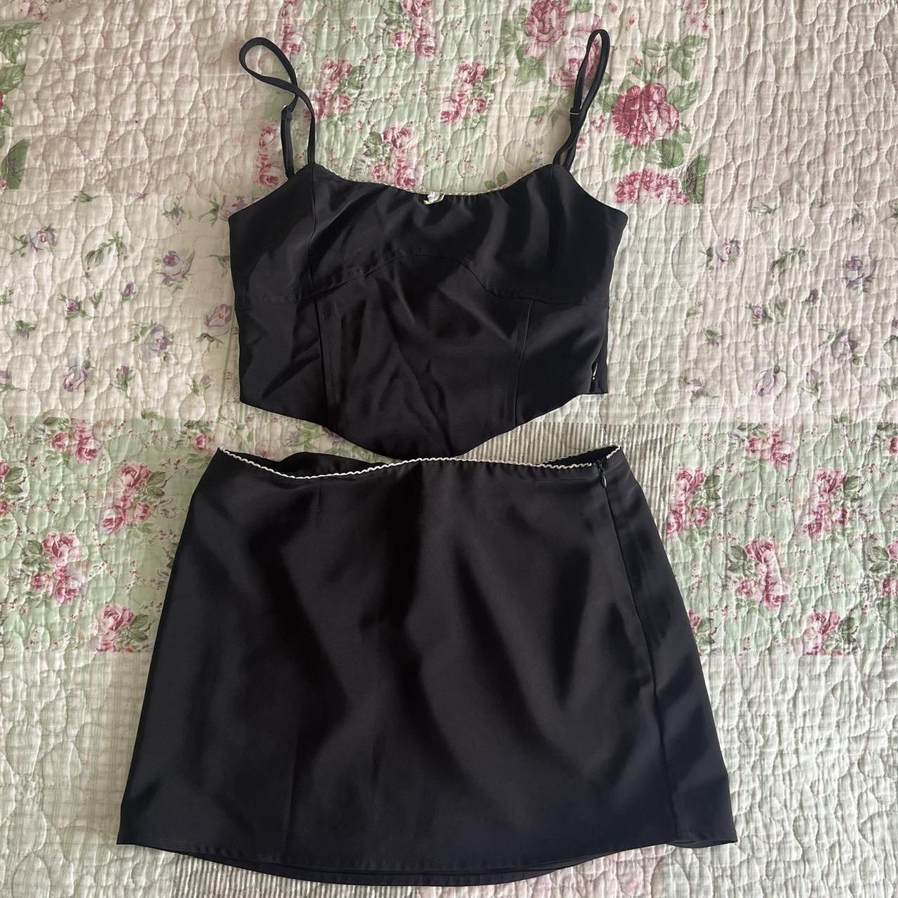 Tigermist black eleyna set. top is corset with white... - Depop