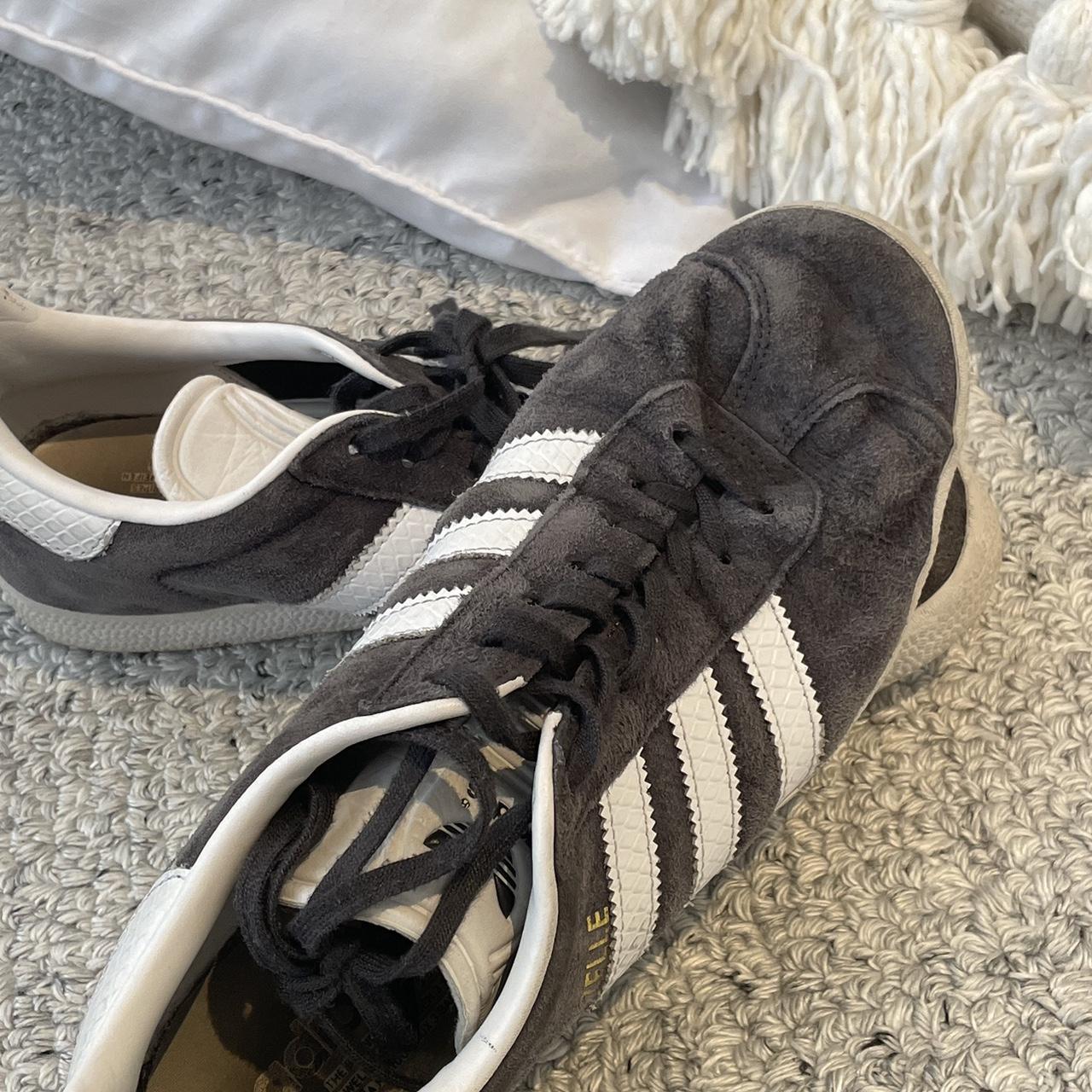 Gazelle. Sambas Adidas. Charcoal grey. Worn a few... - Depop