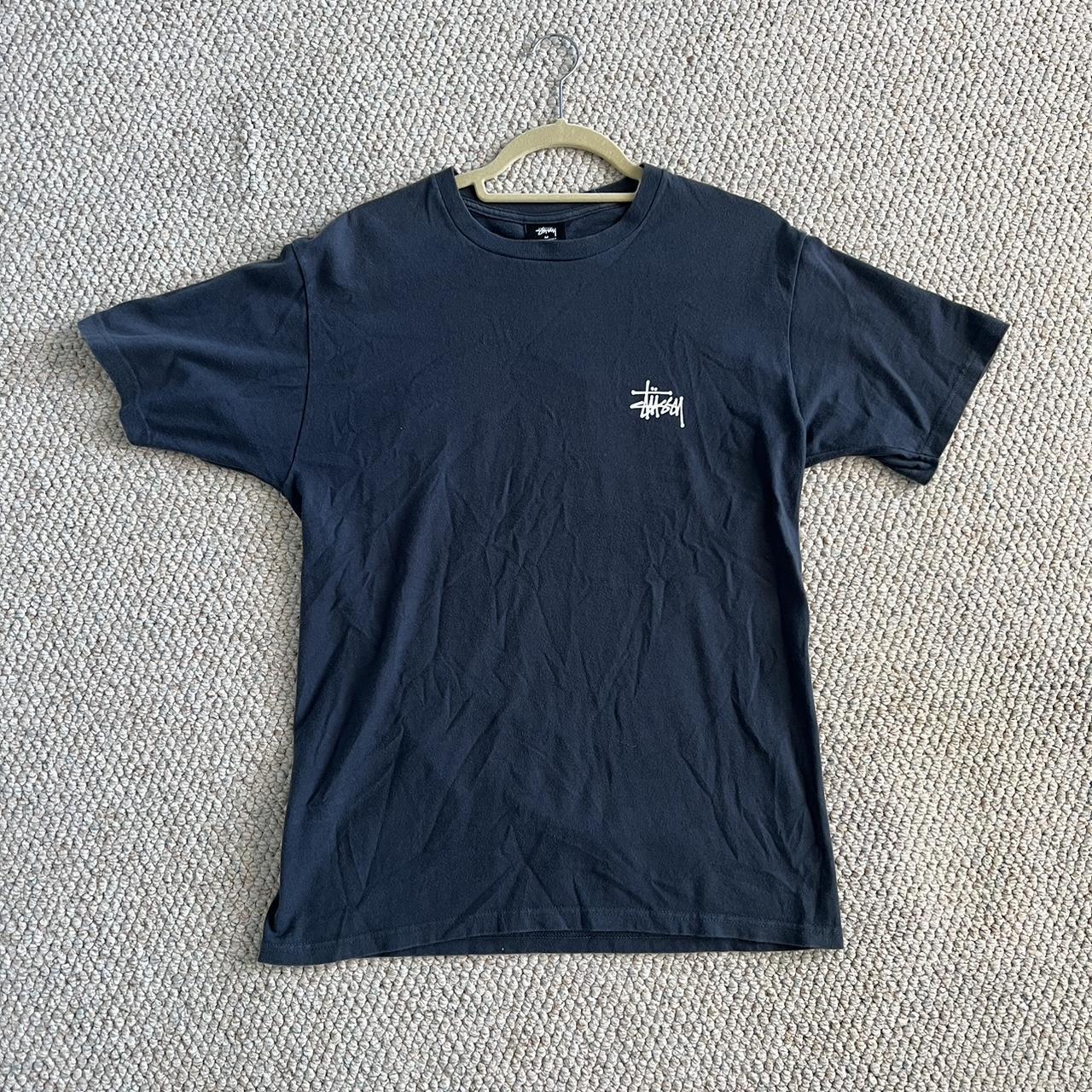 Stussy Tee (Navy) - Size medium - Lightly worn -... - Depop