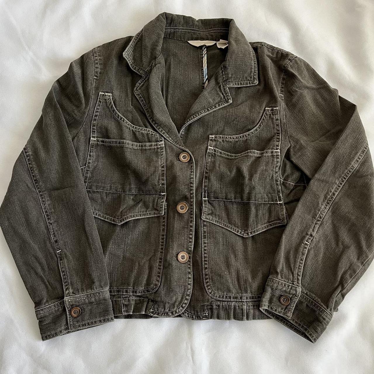 Dark khaki green jean jacket. Giving me twilight... Depop