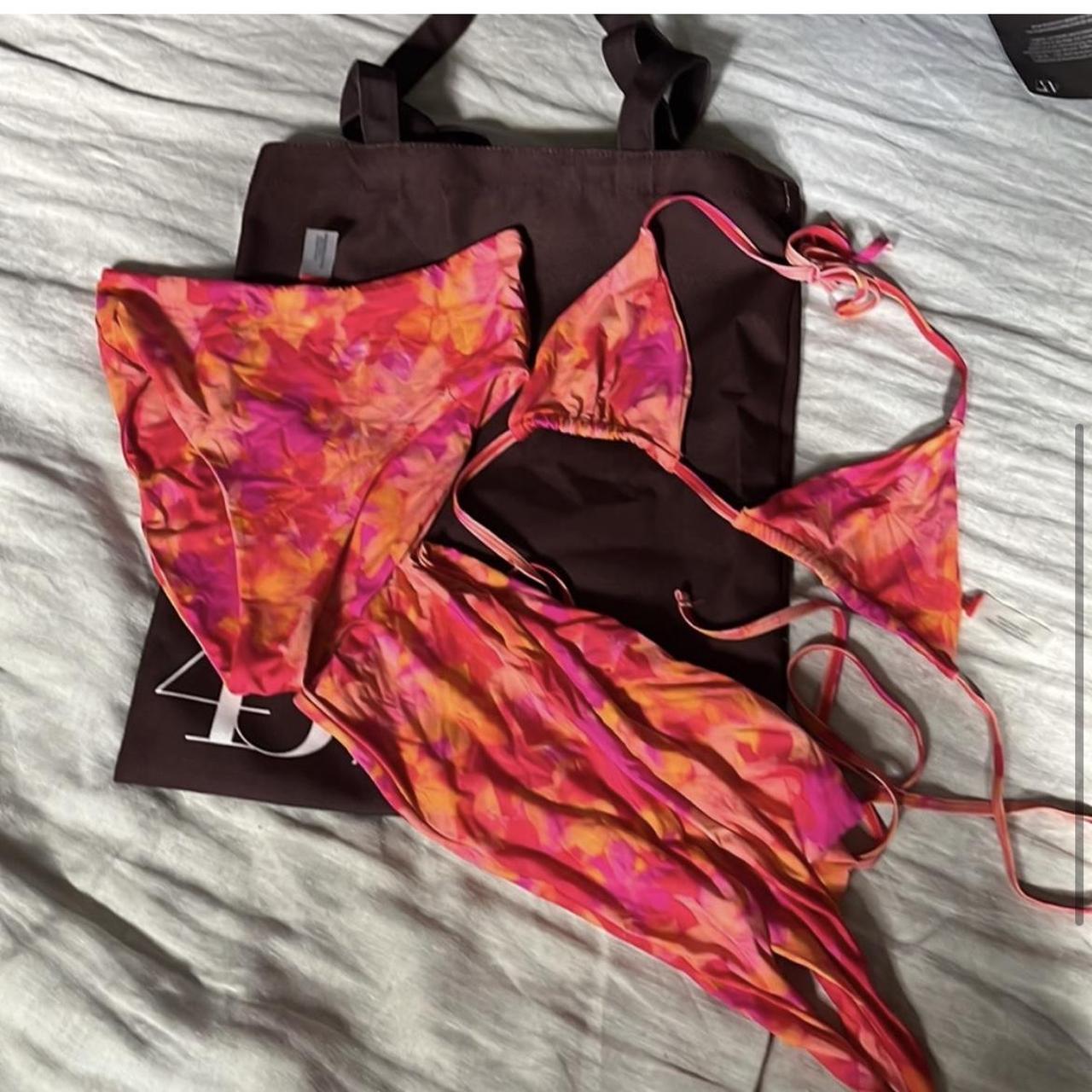 Stone Fox Swim Women's Red and Orange Swimsuit-one-piece | Depop