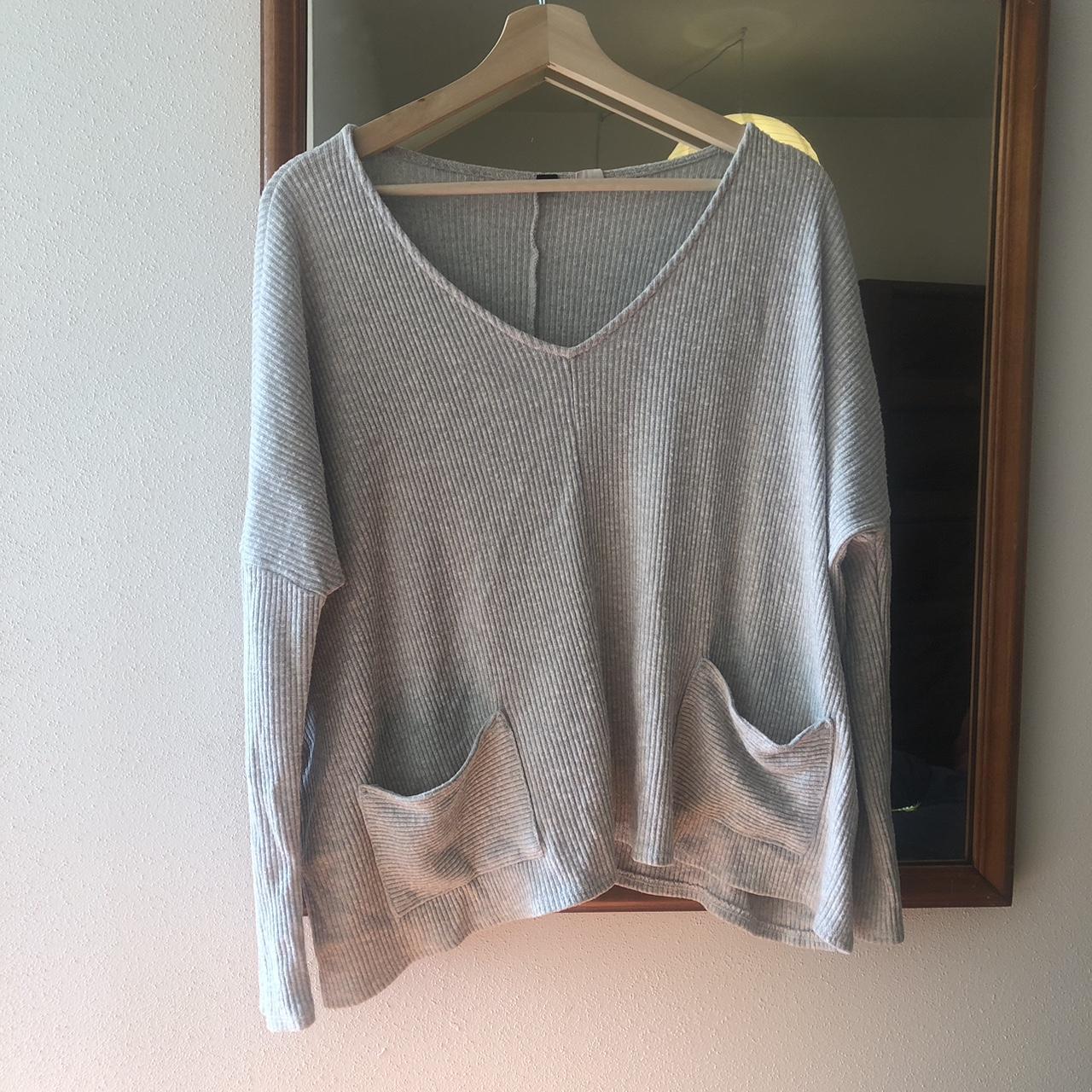 BDG Women's Grey and White Shirt | Depop