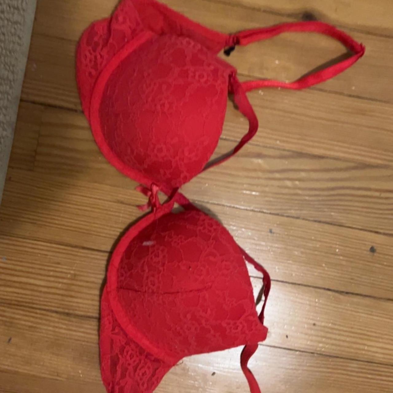 Victoria secret bra size 34 b sexy red bra - Depop