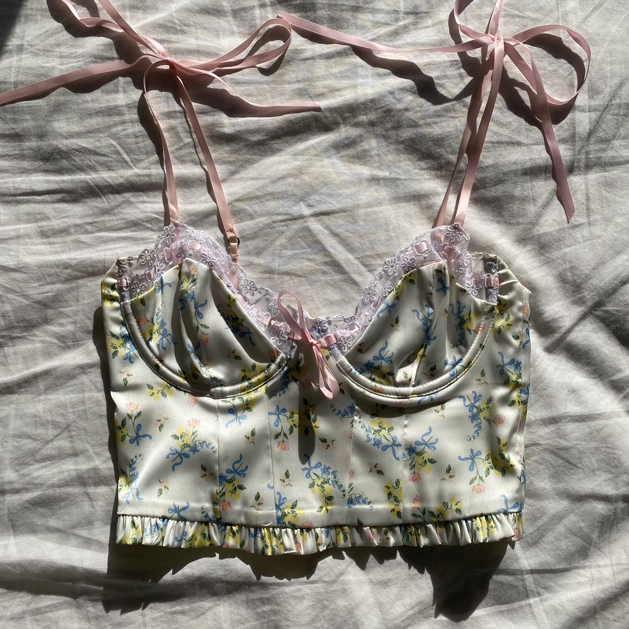 For Love and Lemons Charlotte Floral Bustier Size... - Depop