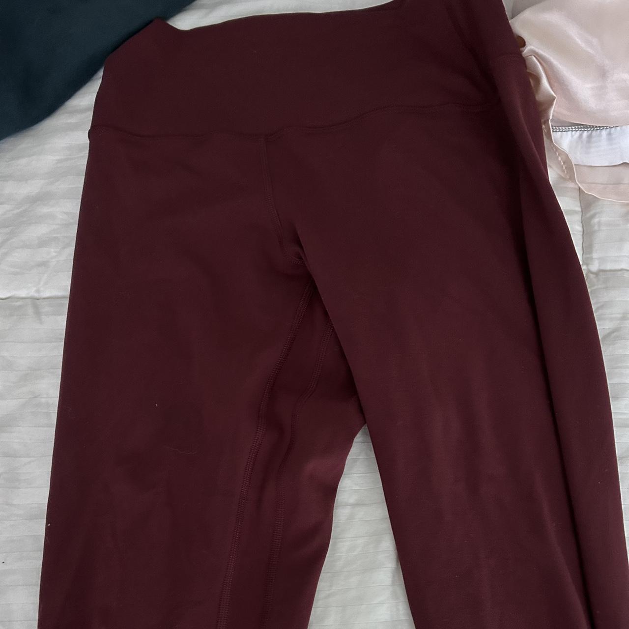 Fabletics Brogran Mesh Leggings Dark Maroon Pink Striped Womens Size Medium  EUC | eBay