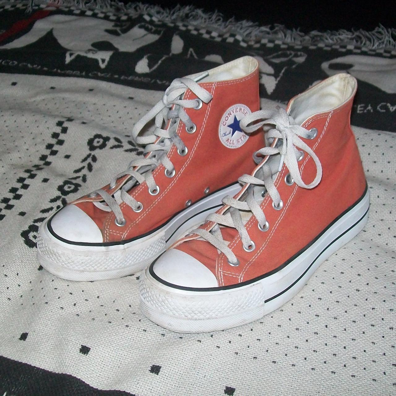 Neon orange shops platform converse