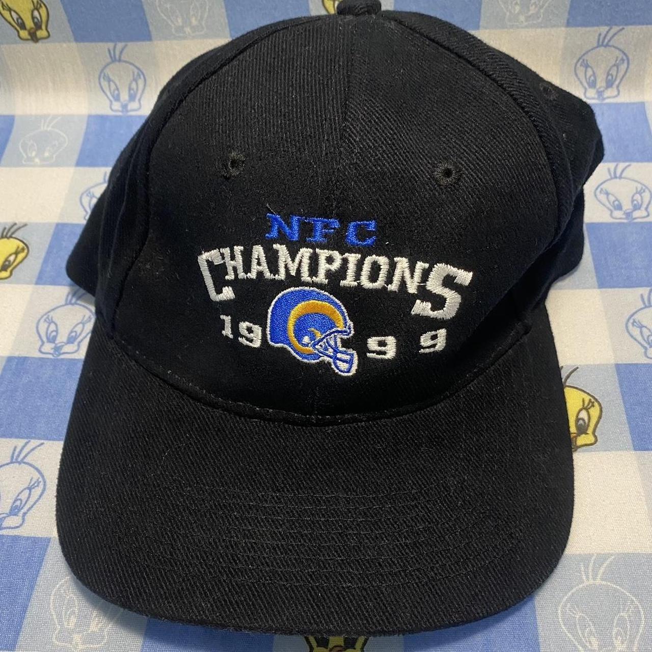 Vintage St Louis Rams Hat Cap Adjustable Game Day Blue NFL Mens Embroidered