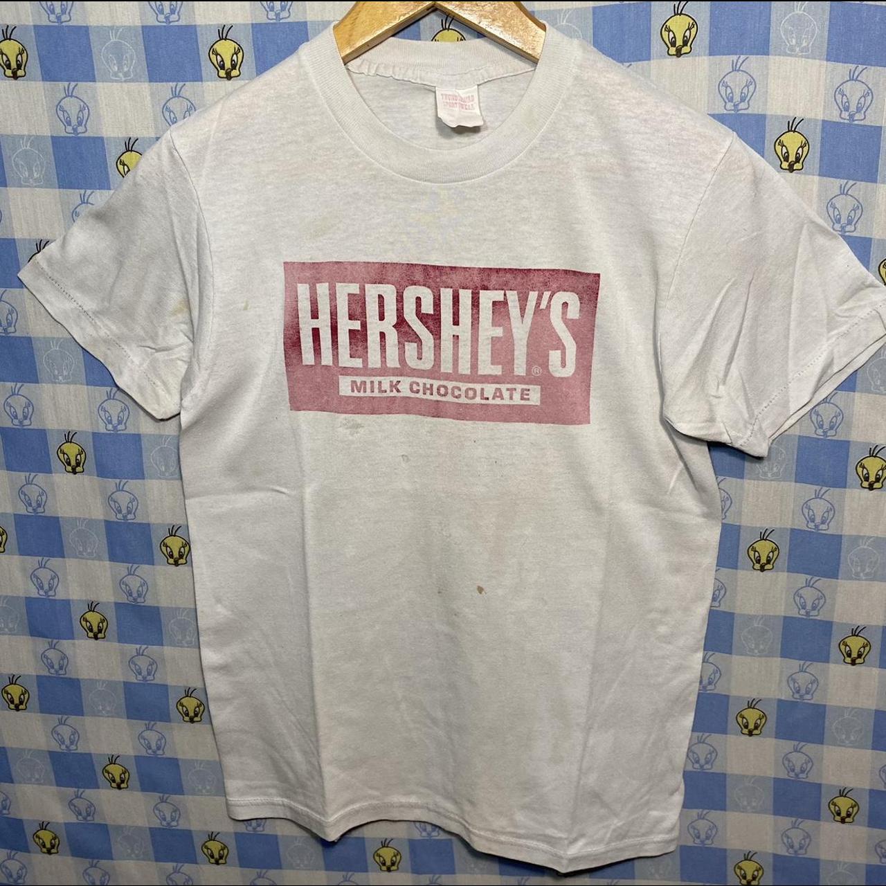 Hershey’s Distressed T-Shirt Single on Sleeves... - Depop