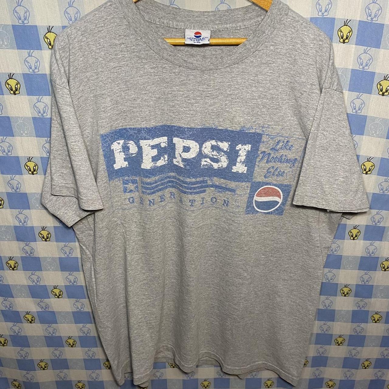 Pep&Co Men's Grey and Blue Tshirt Depop