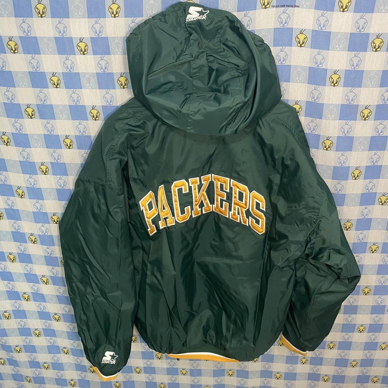 Vintage 90's Green Bay Packers Starter Jacket Green - Depop