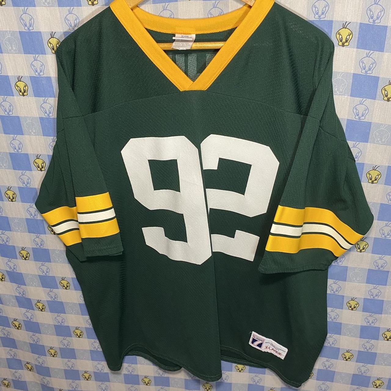 REGGIE WHITE GREEN BAY PACKERS VINTAGE 1990'S LOGO 7 JERSEY ADULT