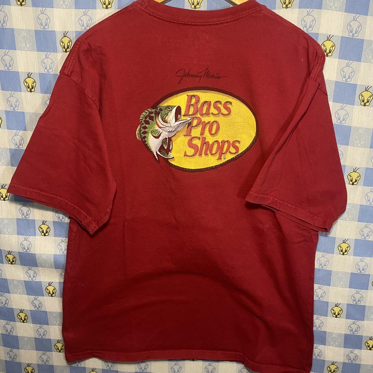 Bass Pro Shop T-Shirt, Dark Red Y2K Fishing Adult