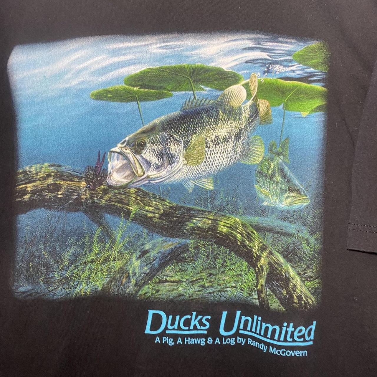 Vintage Frog Fishing T-Shirt Ducks Unlimited Large - Depop