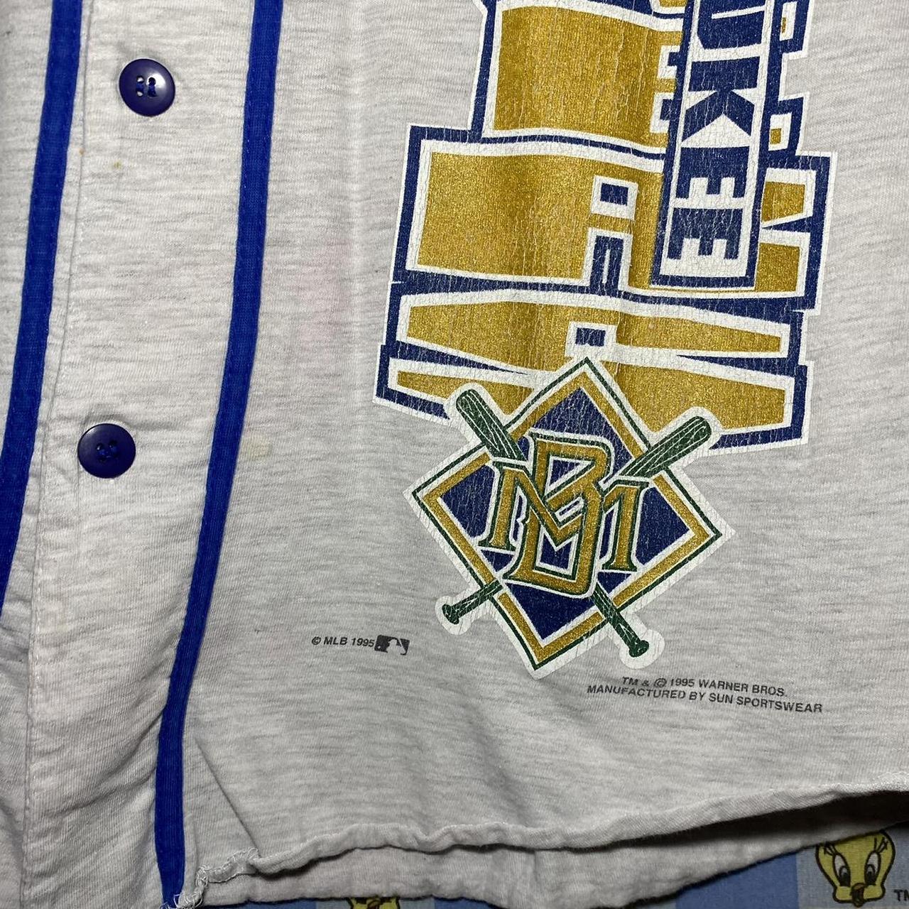 Vintage 90s Milwaukee Brewers Starter Jersey PLEASE - Depop