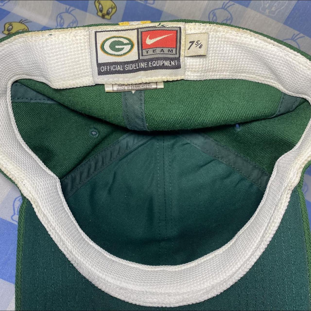 Vtg Nike NFL Team Official Sideline Green Bay Packers Wool Fitted