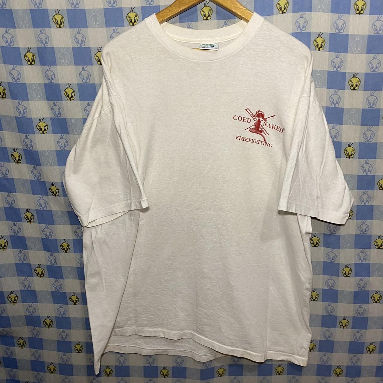 Buck Naked Men's White and Red T-shirt (7)