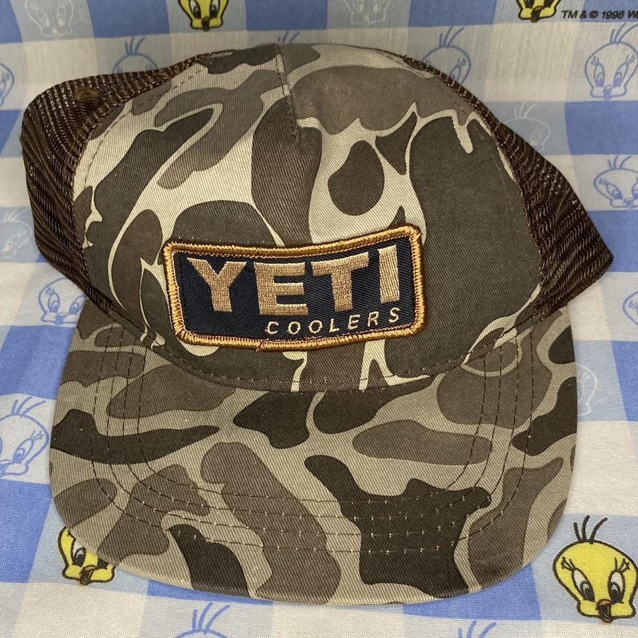 Yeti Coolers Camo Snapback Y2K Brown Tan Camouflage... - Depop