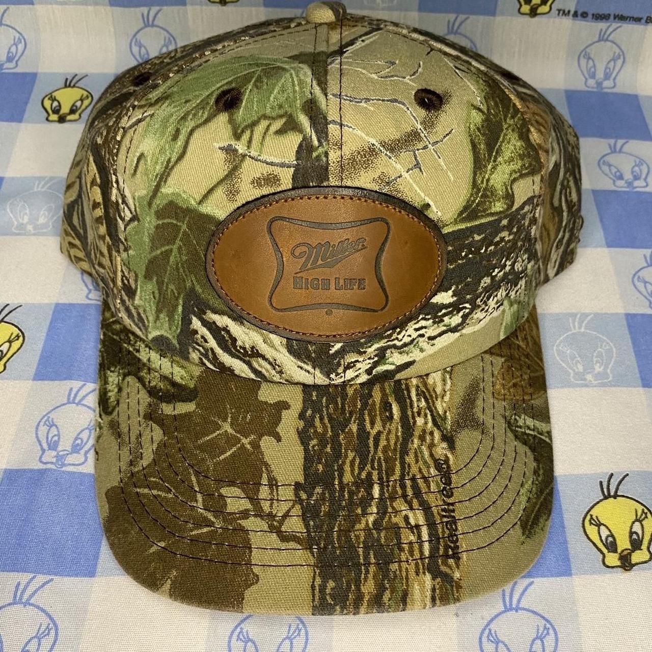 Miller High Life Camo Snapback Vintage 90s or Early... - Depop