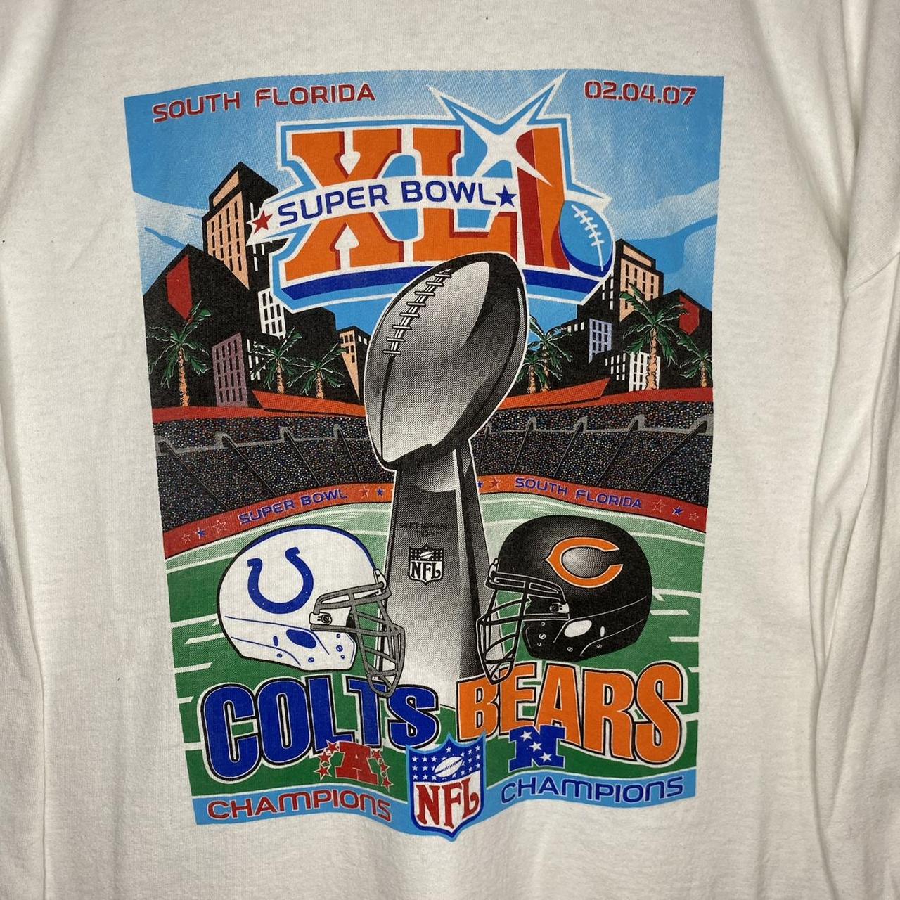 2007 Super Bowl tee Bears vs Colts Great - Depop