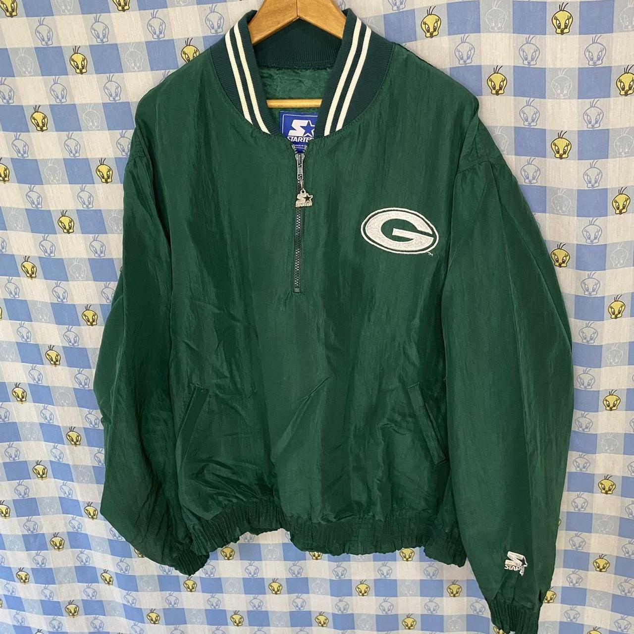 Vintage Green Bay Packers winter jacket! Quarter zip - Depop